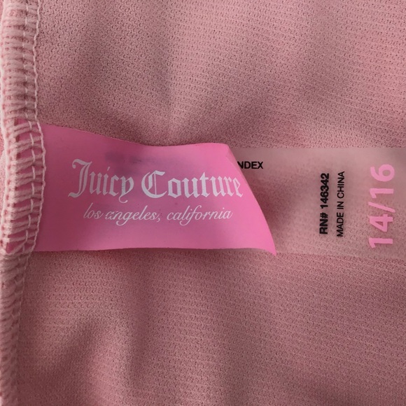 Juicy Couture Girl's NWT Pink One Piece Logo Gold Cross Strap Swimsuit, 14/16 - Picture 12 of 14